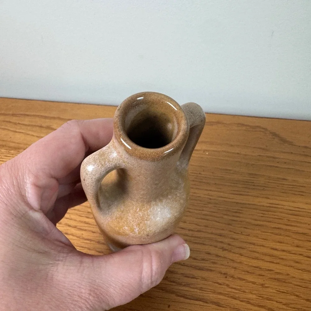 Frankoma Bud Vase‎ Ceramic Small Brown Specks MCM Vintage